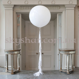 Опция Большой белый шар 80 см с кисточками – фото 3 Опция Большой белый шар 80 см с кисточками – фото 3