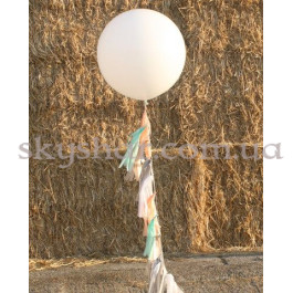 Опция Большой белый шар 70 см с кисточками – фото 5 Опция Большой белый шар 70 см с кисточками – фото 5