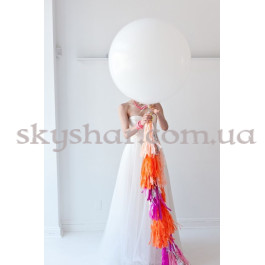 Опция Велика біла кулька 80 см з гірляндою тассел – фото 8