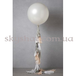 Опция Большой белый шар металл 80 см с кисточками – фото 11 Опция Большой белый шар металл 80 см с кисточками – фото 11