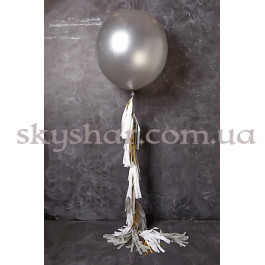 Опция Велика кулька Срібло 80 см з гірляндою тассел – фото 20