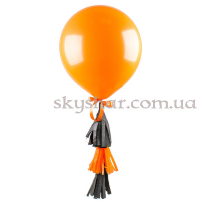 Велика помаранчева кулька 60 см  з гірляндою тассел – фото 1