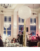 Велика біла кулька 70 см з дощиком золото – фото 3