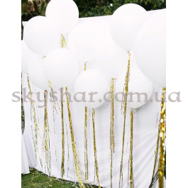 Опция Велика біла кулька 70 см з дощиком золото – фото 24