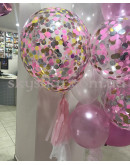 Кулька гігант з  конфетті 50 см (колір на вибір) – фото 4