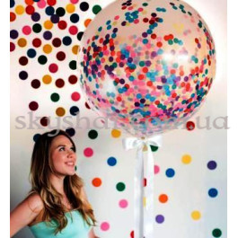 Кулька гігант з конфетті 60 см (колір на вибір) – фото 3