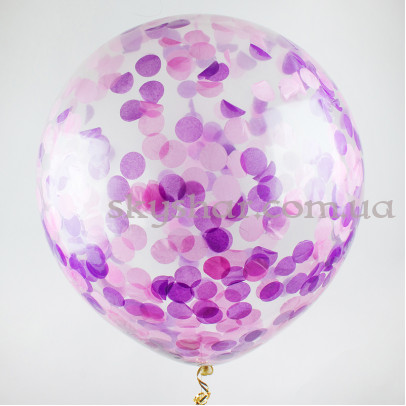 Кулька гігант з конфетті 70 см (колір на вибір) – фото 1