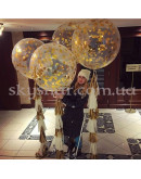 Шар гигант с конфетти 80 см (цвет на выбор) – фото 3