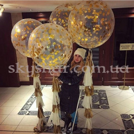 Кулька гігант з конфетті 80 см (колір на вибір) – фото 5