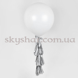 Опция Велика біла кулька 60 см з гірляндою тассел – фото 15