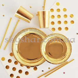 Тарілки фольгов. золоті 17 см 6 шт. – фото 20