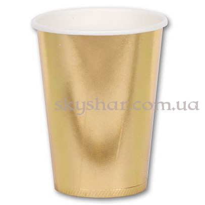 Стакани фольговані золоті 6 шт. – фото 1