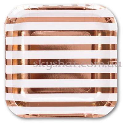 Тарілки рожеве золото 17 см 6 шт. – фото 1 Тарілки рожеве золото 17 см 6 шт. – фото 1