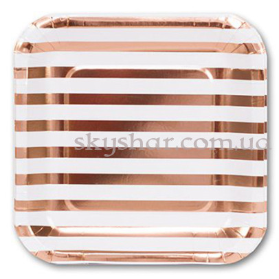 Тарелки розовое золото 23 см 6 шт. – фото 1