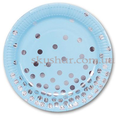 Тарілки Горошок срібний 17 см. 6 шт. – фото 1