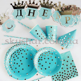 Салфетки Горошек серебряный 33 см 6 шт. – фото 12