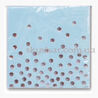 Салфетки Горошек серебряный 33 см 6 шт. – фото 1