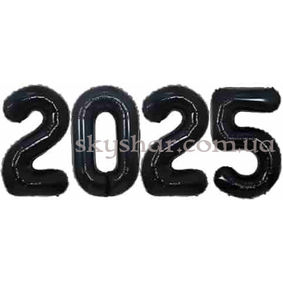 Цифры шарики 2025 Черные – фото 1