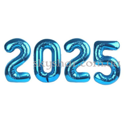 Цифри кульки 2025 Сині – фото 1