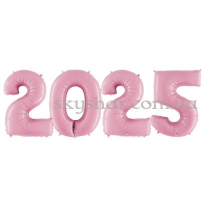 Цифри кульки 2025 Рожеві – фото 1