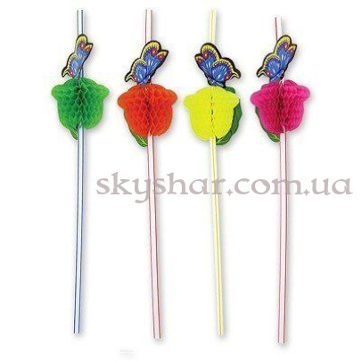 Трубочка для коктейля Бабочка 12шт – фото 1