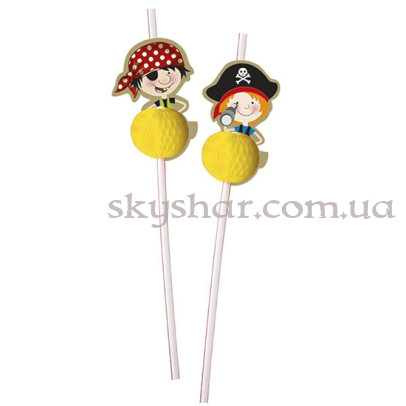 Трубочка для коктейлю Маленький Пірат 6 шт – фото 1 Трубочка для коктейлю Маленький Пірат 6 шт – фото 1