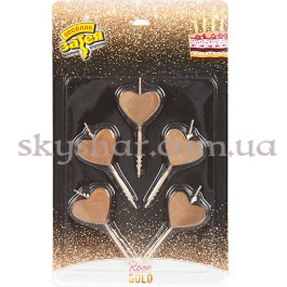 Опция Свічки для торта "Серця" Рожеве золото 5 шт. – фото 12