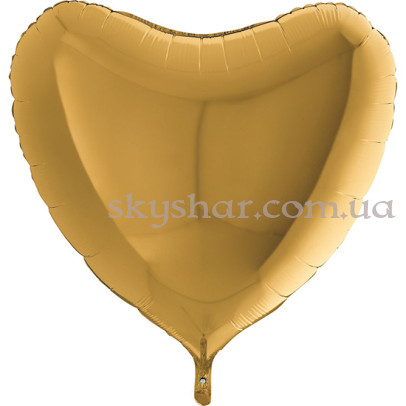 Фольгована кулька "Велике серце золоте 90 см" – фото 1