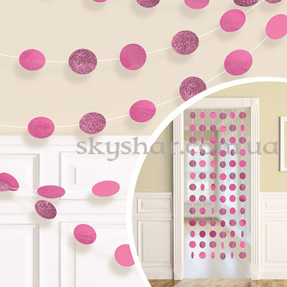 Гірлянда Кола рожеві блиск 6 шт. – фото 1 Гірлянда Кола рожеві блиск 6 шт. – фото 1