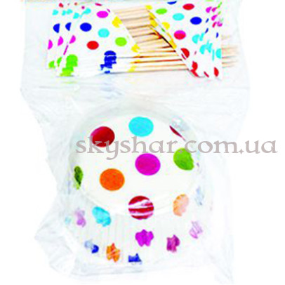 Тарталетка топпер "Горошек" 48 шт. – фото 1