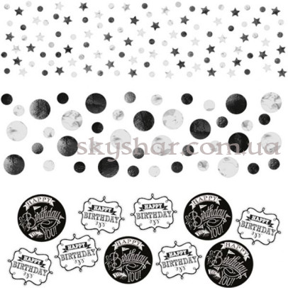 Конфетти черно-белые ДР 34 гр – фото 1 Конфетти черно-белые ДР 34 гр – фото 1