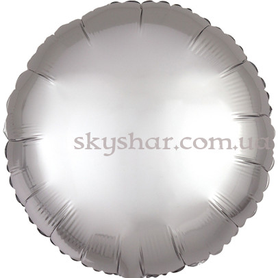 Фольгированный шар "Круг серебро Сатин" 46 см – фото 1 Фольгированный шар "Круг серебро Сатин" 46 см – фото 1