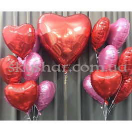 Опция Набор шаров "Красно-розовые сердца" – фото 27