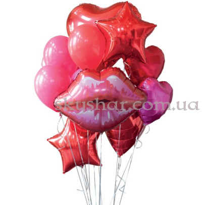 Букет кульок "Поцілунок" – фото 1 Букет кульок "Поцілунок" – фото 1