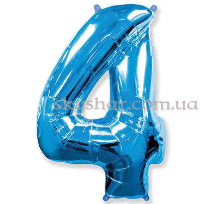 Фольгована цифра "4" Синя – фото 1