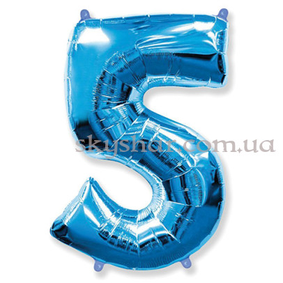 Фольгована цифра "5" Синя – фото 1 Фольгована цифра "5" Синя – фото 1