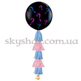 Опция Кулька Сюрприз для визначення статі дитини Гелій з тассел 70 см – фото 16