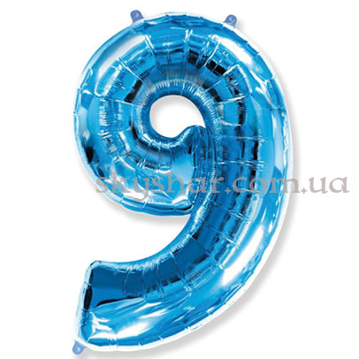 Фольгована цифра "9" Синя – фото 1
