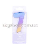 Свічка -цифра "7" Омбре райдужне – фото 3