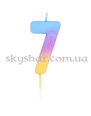 Свічка -цифра "7" Омбре райдужне – фото 2