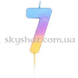 Опция Свічка -цифра "7" Омбре райдужне – фото 7