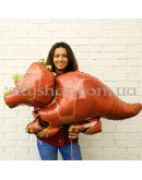 Фольгована кулька "Динозавр Трицератопс коричневий" – фото 3