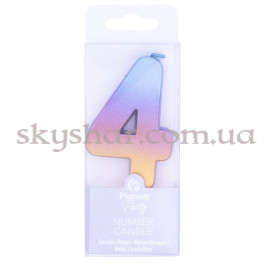 Свічка -цифра "4" Омбре райдужне – фото 5