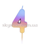 Свеча -цифра "4" Омбре радужное – фото 2 Свеча -цифра "4" Омбре радужное – фото 2