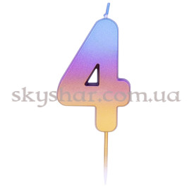 Опция Свічка -цифра "4" Омбре райдужне – фото 4