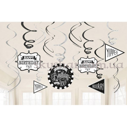 Гірлянда-спіраль "ДН Чорно-біла" – фото 1 Гірлянда-спіраль "ДН Чорно-біла" – фото 1