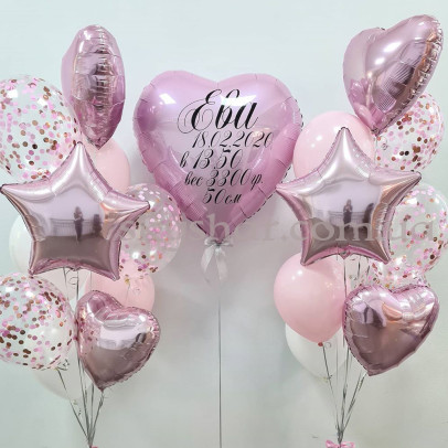 Кульки на виписку з пологового будинку "Рожеве щастя" – фото 1