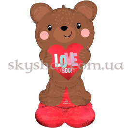 Опция Фольгована стояча фігура "Ведмедик Сатин з червоним серцем" – фото 25
