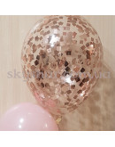 Шар с конфетти "Квадраты роз. золото" – фото 2 Шар с конфетти "Квадраты роз. золото" – фото 2