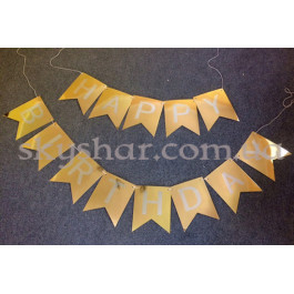 Гірлянда розтяжка "Happy Birthday" Золота – фото 8